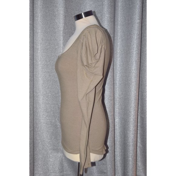 Free People Striped Gigot Sleeve top size small - Picture 2 of 3